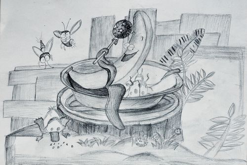 儿童画狡猾的香蕉_六一儿童网