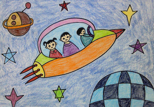 儿童画傲游太空图片
