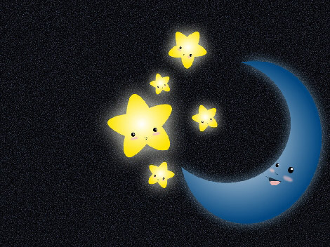 月亮婆婆和小星星们看呀看呀,小动物们都在干什么?
