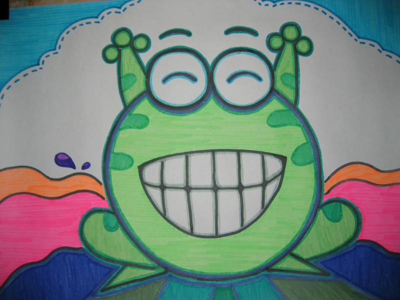 大笑的青蛙儿童画_六一儿童网_(PAD版)