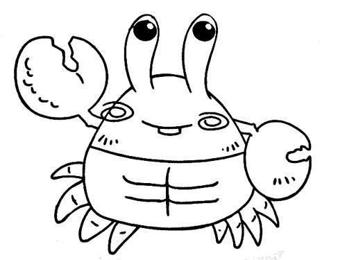 搞怪的小螃蟹儿童画_六一儿童网_(pad版)