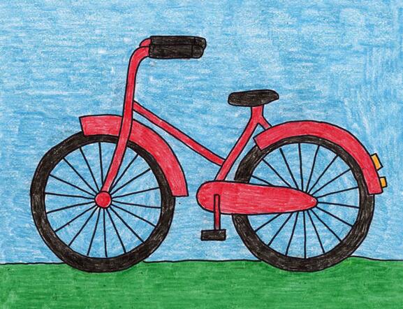 一辆自行车儿童画_六一儿童网_(手机版)