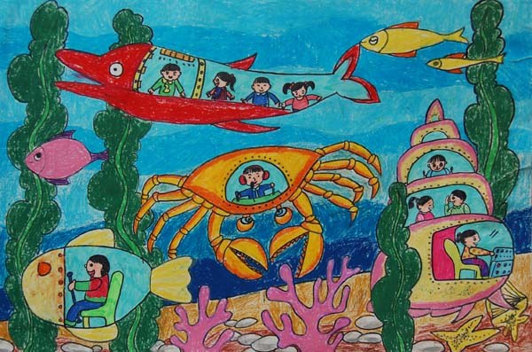 最简单又好看的科幻画_七宝中心幼儿园2010年幼儿航空科幻画作品