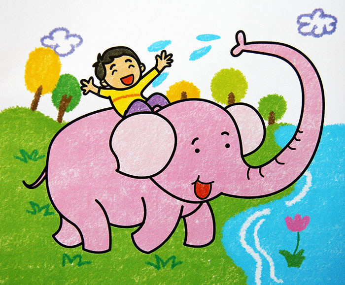 儿童画大象
