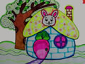 儿童绘画作品小兔子的家
