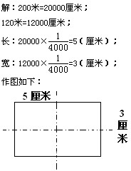 三年级奥数题及答案:应用比例尺画图